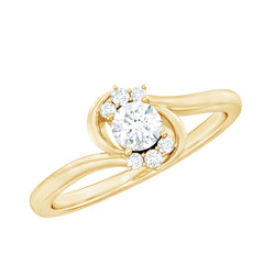 Certified Real Diamond Promise Ring with Bypass Shank