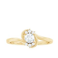 Certified Real Diamond Promise Ring with Bypass Shank