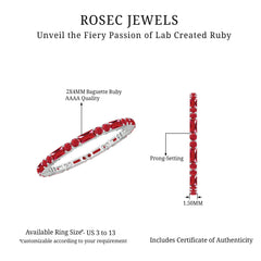 1 CT Baguette and Round Created Ruby Full Eternity Ring