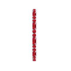 1 CT Baguette and Round Created Ruby Full Eternity Ring