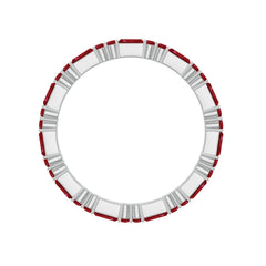 1 CT Baguette and Round Created Ruby Full Eternity Ring