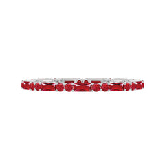 1 CT Baguette and Round Created Ruby Full Eternity Ring