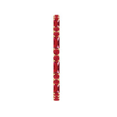 1 CT Baguette and Round Created Ruby Full Eternity Ring