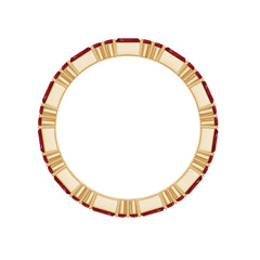 1 CT Baguette and Round Created Ruby Full Eternity Ring