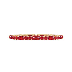 1 CT Baguette and Round Created Ruby Full Eternity Ring