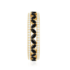 1.25 CT Elegant Created Black Diamond and Moissanite Wedding Band Ring