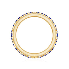 1.25 CT Elegant Created Blue Sapphire and Diamond Wedding Band Ring