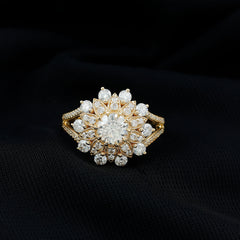 Certified Moissanite Statement Flower Engagement Ring