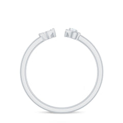 Certified Real Diamond Heart Promise Ring in Cuff Style