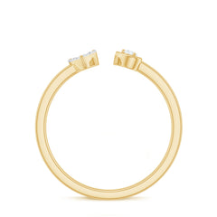 Certified Real Diamond Heart Promise Ring in Cuff Style
