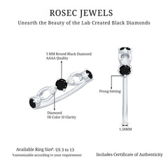Created Black Diamond and Diamond Minimal Promise Ring