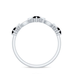 Created Black Diamond and Diamond Minimal Promise Ring