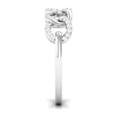 Contemporary Diamond Interlock Ring with Certificate