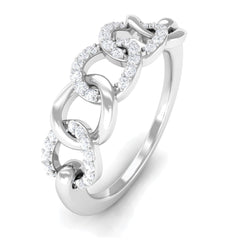 Contemporary Diamond Interlock Ring with Certificate