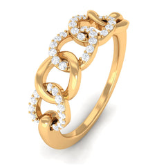 Contemporary Diamond Interlock Ring with Certificate