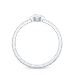 Bezel Set Moissanite Engagement Ring with Side Stones