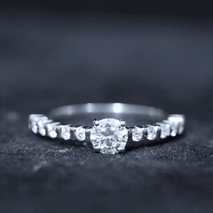 Round Brilliant Cut Moissanite Proposal Ring