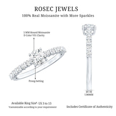 Round Brilliant Cut Moissanite Proposal Ring