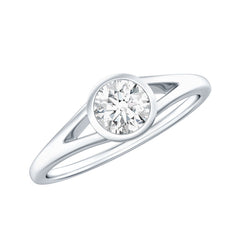 0.5 Carat Moissanite Solitaire Promise Ring in Split Shank
