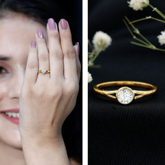 0.5 Carat Moissanite Solitaire Promise Ring in Split Shank