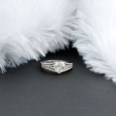 Certified Cubic Zirconia Heart Engagement Ring