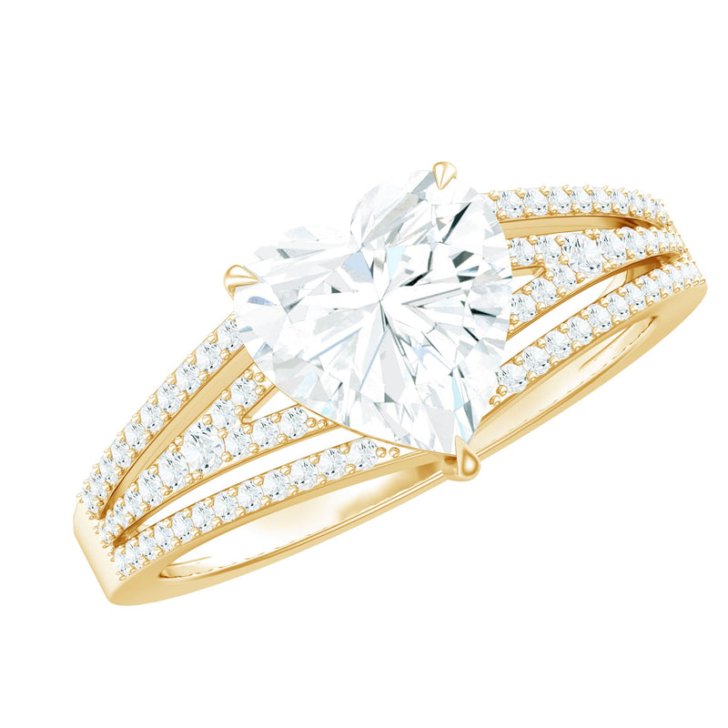 Certified Cubic Zirconia Heart Engagement Ring