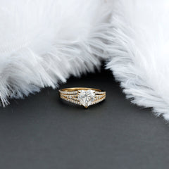 Certified Cubic Zirconia Heart Engagement Ring