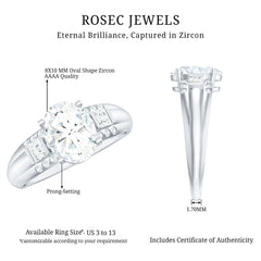 Oval Cubic Zirconia Solitaire Engagement Ring
