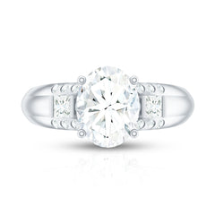 Oval Cubic Zirconia Solitaire Engagement Ring