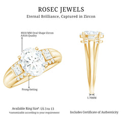 Oval Cubic Zirconia Solitaire Engagement Ring
