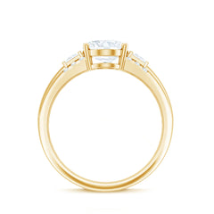 Oval Cubic Zirconia Solitaire Engagement Ring