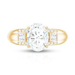 Oval Cubic Zirconia Solitaire Engagement Ring