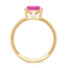 Created Pink Sapphire Solitaire Engagement Ring