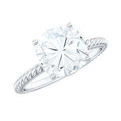 Cushion Cut Cubic Zirconia Solitaire Engagement Ring