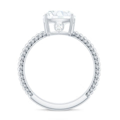 Cushion Cut Cubic Zirconia Solitaire Engagement Ring