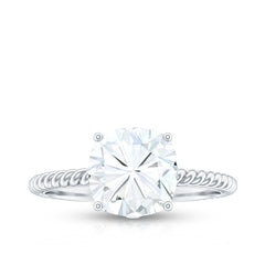 Cushion Cut Cubic Zirconia Solitaire Engagement Ring