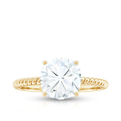 Cushion Cut Cubic Zirconia Solitaire Engagement Ring
