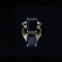 Certified Lab Grown Black Diamond 10X14 MM Emerald Cut Solitaire Ring