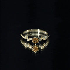 Nature Inspired Citrine and Diamond Proposal Ring for Her