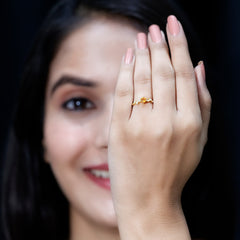 Nature Inspired Citrine and Diamond Proposal Ring for Her