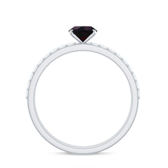 0.9 Carat Oval Cut Black Opal Wedding Ring Set With Diamond
