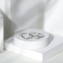Certified Diamond Engagement Ring with Wedding Band