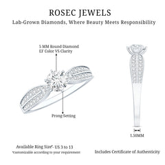 Certified Solitaire Lab Grown Diamond Promise Engagement Ring