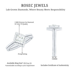Princess Cut Lab Grown Diamond Bridal Ring Set