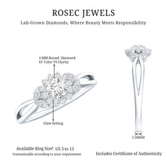Halo Style Lab Grown Diamond Nature Engagement Ring