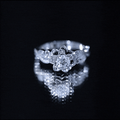 Lab Grown Diamond Flower Engagement Ring for Her