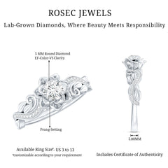 Lab Grown Diamond Flower Engagement Ring for Her