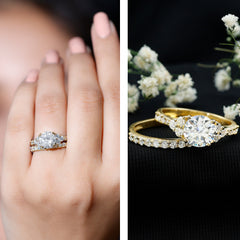 Certified Lab Grown Diamond Engagement Ring With Ring Guard for Her