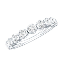 Bezel Set Lab Grown Diamond Half Eternity Ring