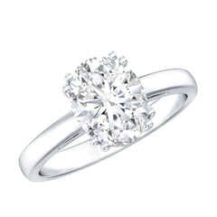 4 Prong Oval Cut Lab Grown Diamond Engagement Ring